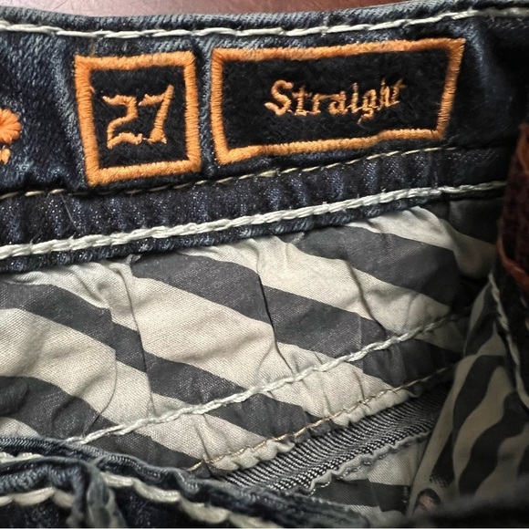 Rock Revival Priya Straight Stretch Jeans distressed rips bling 27 EUC - Picture 13 of 15